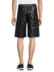 Balmain Snakeskin Leather Shorts