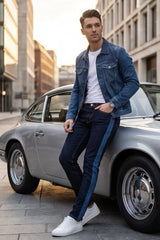 Alexander McQueen Dark Denim JeanSide Stripe Sample Made Italy