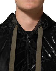 Dolce & Gabbana Hooded Black Camouflage Jacket
