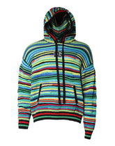 Multicolored striped hoodie on a white background