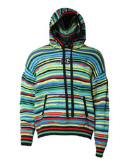 Multicolored striped hoodie on a white background