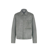 Gray suede jacket on a light gray background