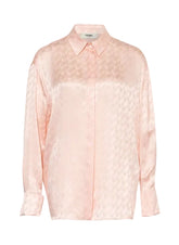 Light pink lace blouse on a white background