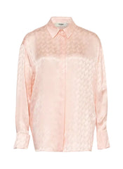 Light pink lace blouse on a white background