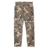 Camouflage pants with zippers on a white background