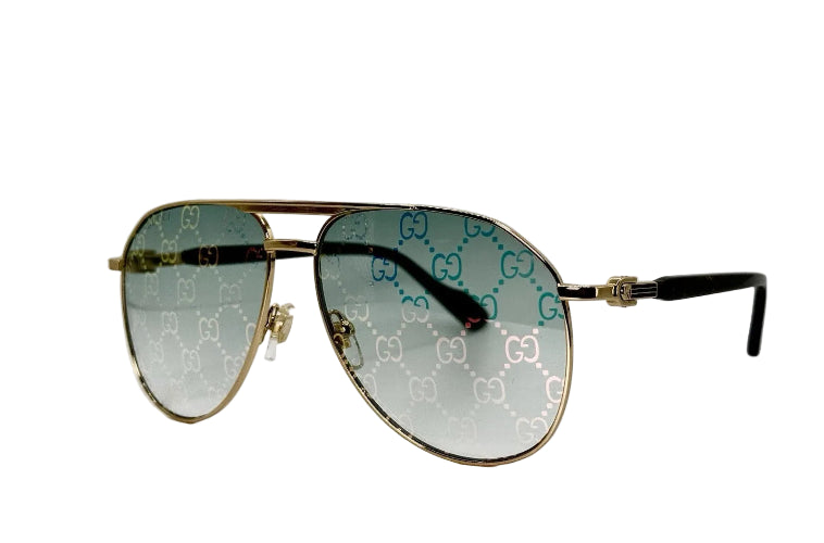 Sunglasses with a gradient lens on a black background