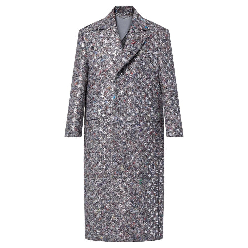 Floral patterned coat on a white background