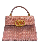 Valentino Garavani Glass Bead Jewel Logo Pink Handbag