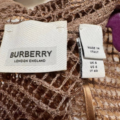 Burberry clothing with tags on a textured surface