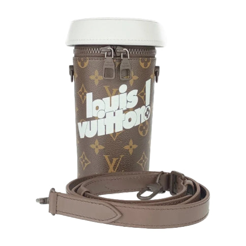 Louis Vuitton monogram bag with a strap on a white background