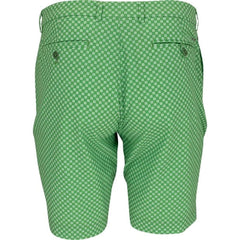 Green patterned shorts on a white background