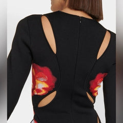 Alexander McQueen Orchid Cutout Midi Dress - NWT