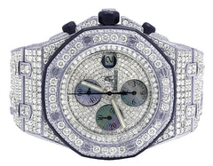 Luxury watch with diamond-studded bezel and detailed face
