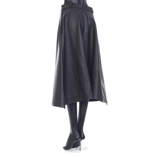 Black leather skirt on a white background