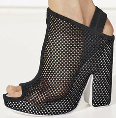 Balenciaga Black Mesh Sandal Heels