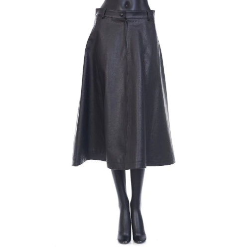 Black leather skirt on a white background