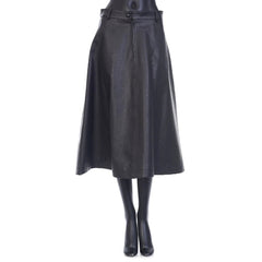 Black leather skirt on a white background