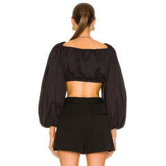 Zeynep Arcay Balloon Cotton Crop Top