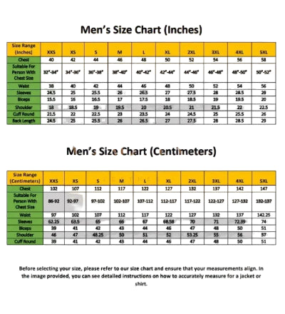 Men's size chart in inches and centimeters with Wrangler branding.