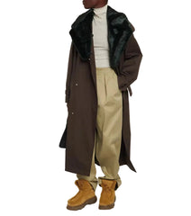 BURBERRY Men's Beige Suede Shearling Boots