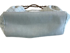 Chanel CC Coco Cabas Beach Tote Hobo Denim Shoulder Bag