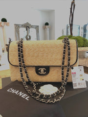 Chanel Raffia Braided Straw Flap Cruise Bag