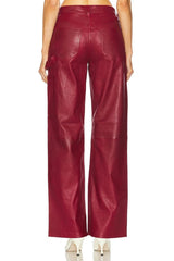 Red leather pants on a white background