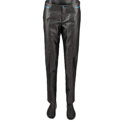 Black textured pants on a white background