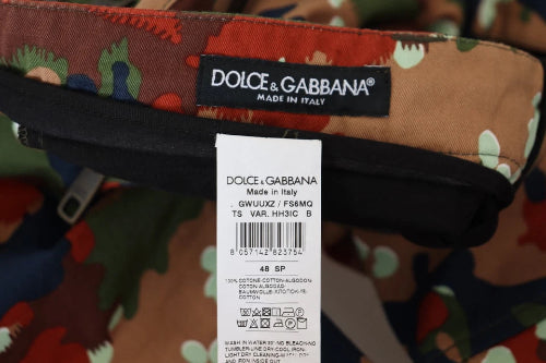 Dolce & Gabbana label on a colorful fabric background