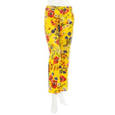 Dolce & Gabbana Floral Print Denim Straight Leg Pants