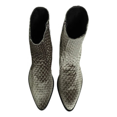 Dolce & Gabbana Gray Velvet Mid-Calf Boots