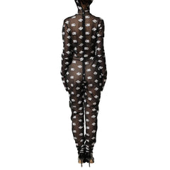 Dolce & Gabbana Black/White Hooded Jumpsuit