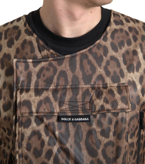 Leopard print jacket with Dolce & Gabbana label on a plain background