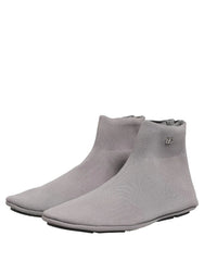 DOLCE & GABBANA Men's Gray Stretch Mesh Men Ankle Boots
