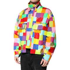 Colorful checkered jacket with a white background