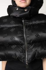 Dolce & Gabbana DG Padded Puffer Hooded Full Zip Cropped Jacket