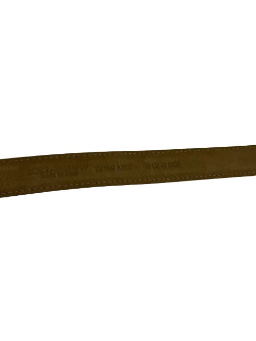 Brown leather belt with visible stitching on a white background
