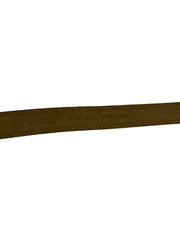 Brown leather belt with visible stitching on a white background