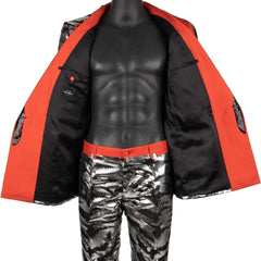 Dolce & Gabbana Animal Print Sequin Double Breasted Suit