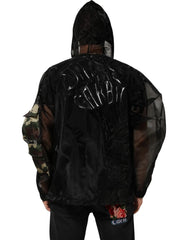 Dolce & Gabbana Hooded Black Camouflage Jacket