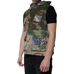 Dolce & Gabbana Multicolor Patchwork Hooded Vest
