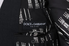 Dolce & Gabbana label on a black garment with white patterns