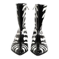 Dolce & Gabbana Zebra Leather Mid-Calf Boots