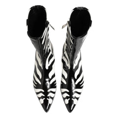 Dolce & Gabbana Zebra Leather Mid-Calf Boots