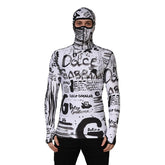 Dolce & Gabbana DG White Jersey Graffiti Print Balaclava Hoodie Sweater