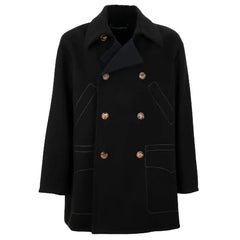 DOLCE & GABBANA Men's Double Breasted Virgin Wool Pea Coat