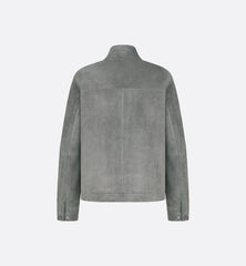 Gray suede jacket on a white background