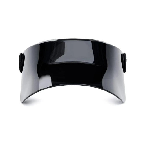 Black visor on a white background