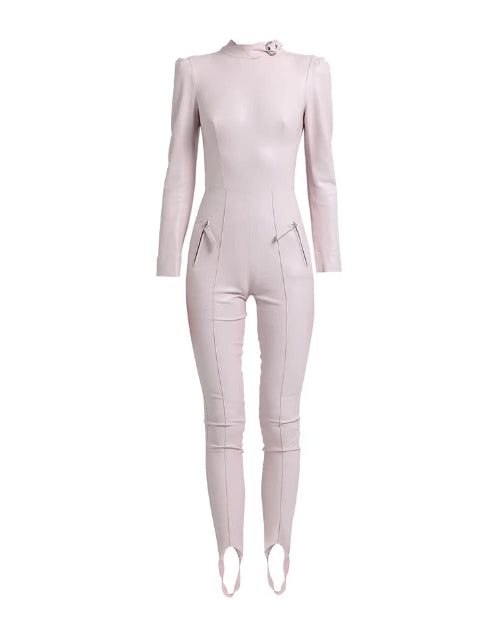 Light pink jumpsuit on a white background