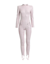 Light pink jumpsuit on a white background
